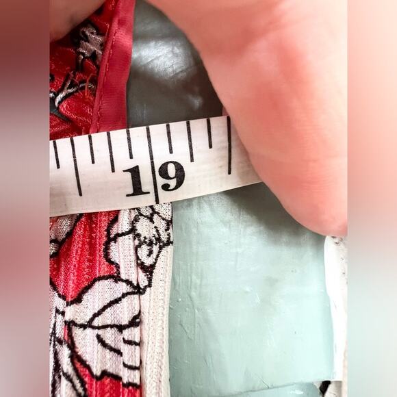 Free People Fresh Fields Pleated Jumpsuit Orange white floral crinkle flutter L - Picture 16 of 16